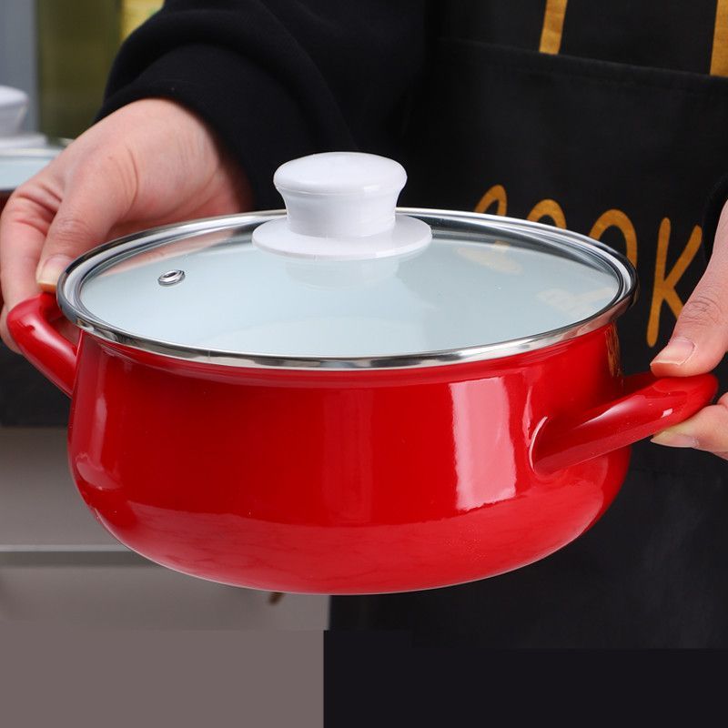 Home Cooking Cookbook - Panci Sup Enamel Tebal, Peralatan Masak,
